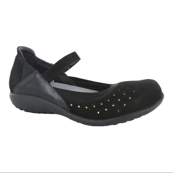 Naot Matua Sandal Glass Silver Studded Velvet Leather Maryjane Ballet Flats 6/37 - Picture 2 of 10